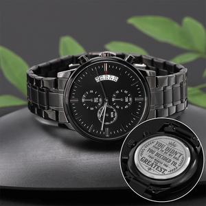 Greatest Stepdad Engraved Watch – You Decided To Be My Dad Crown Design | Father's Day Gift for Bonus Dad