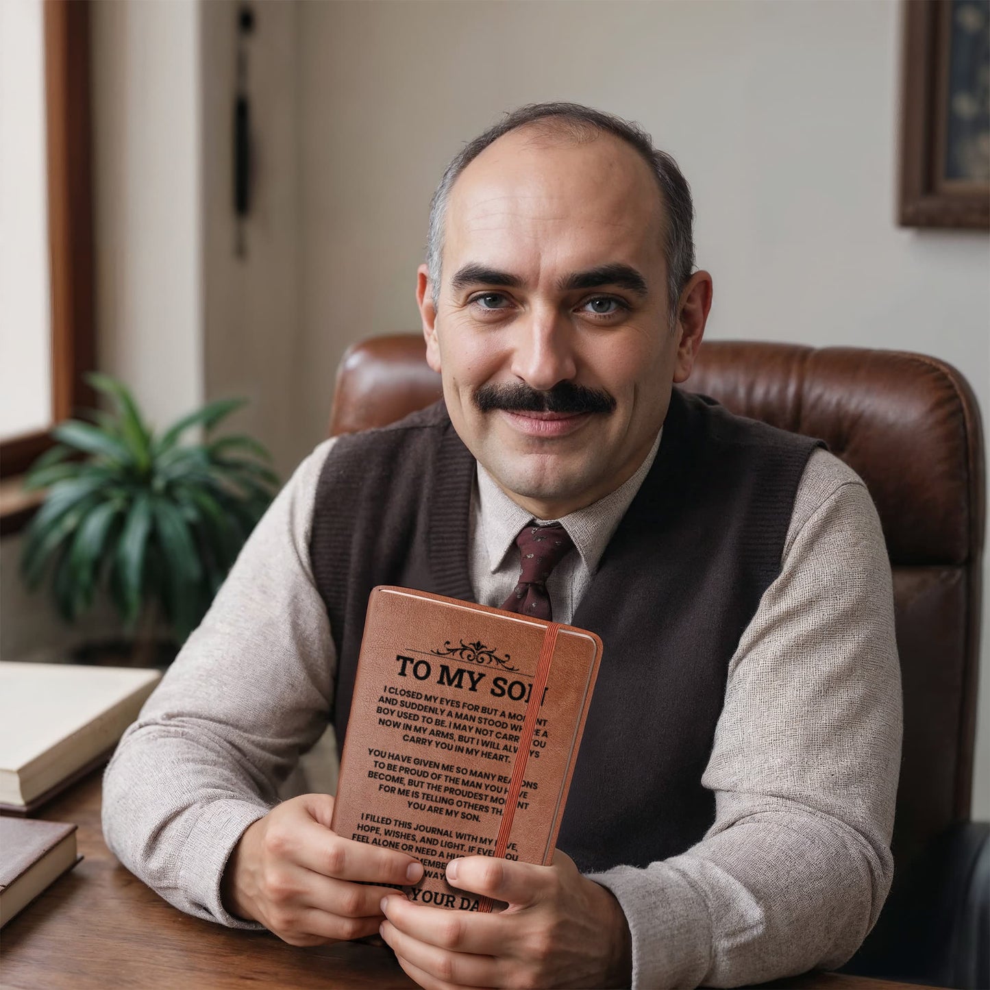 To My Son Leather Journal, From Dad Inspirational Journal Gift, Meaningful Graduation or Birthday Keepsake for Son