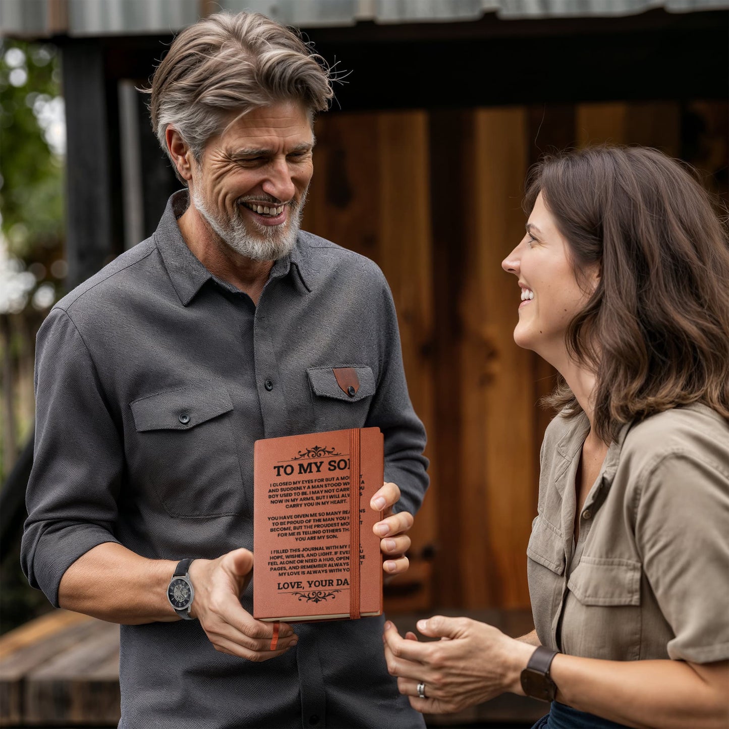 To My Son Leather Journal, From Dad Inspirational Journal Gift, Meaningful Graduation or Birthday Keepsake for Son