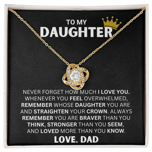 [ALMOST SOLD OUT] To My Daughter - Never Forget -  Love Necklace