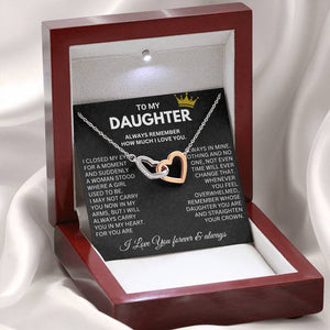 To My Daughter - In My Arms - Interlocking Hearts Necklace
