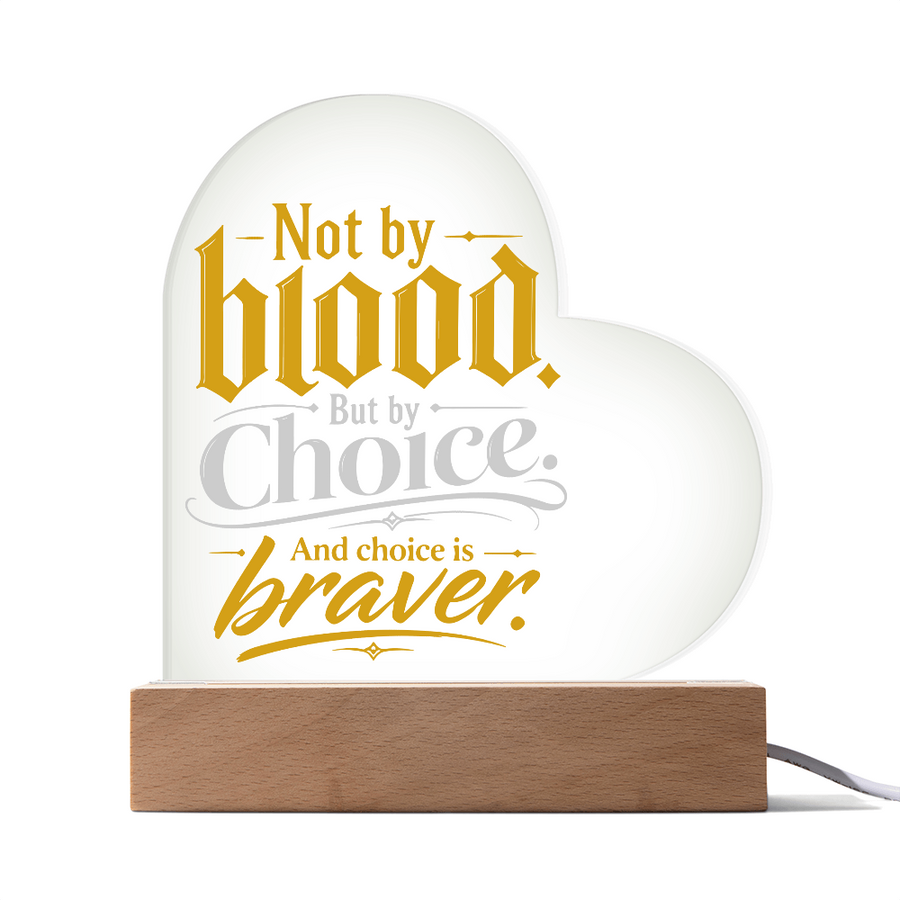 Stepdad Gift – "Not by Blood But by Choice" Acrylic Heart Plaque | Father's Day Gift for Bonus Dad, Stepfather