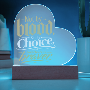 Stepdad Gift – "Not by Blood But by Choice" Acrylic Heart Plaque | Father's Day Gift for Bonus Dad, Stepfather