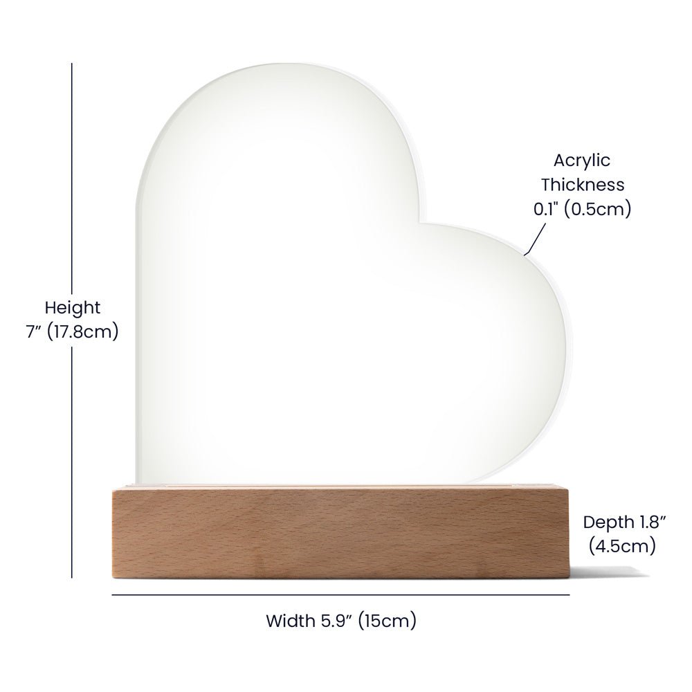 To My Soulmate Heart Acrylic Plaque, Romantic LED Light Love Gift, Meaningful Keepsake for Wife, Husband, or Partner