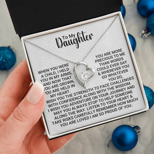 To My Daughter - Remember - Forever Love Necklace