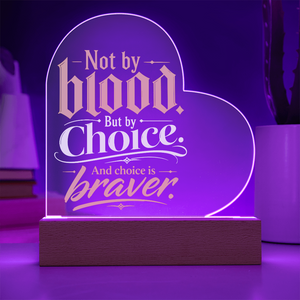 Stepdad Gift – "Not by Blood But by Choice" Acrylic Heart Plaque | Father's Day Gift for Bonus Dad, Stepfather