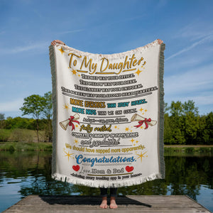 Funny Graduation Blanket for Daughter – More Naps Than Study Hours Still Graduated | Grad Gift Blanket from Mom and Dad