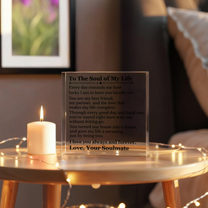 To the Love of My Life Square Acrylic Block 6x6, Romantic Love Gift, Meaningful Desk or Shelf Keepsake for Wife or Partner