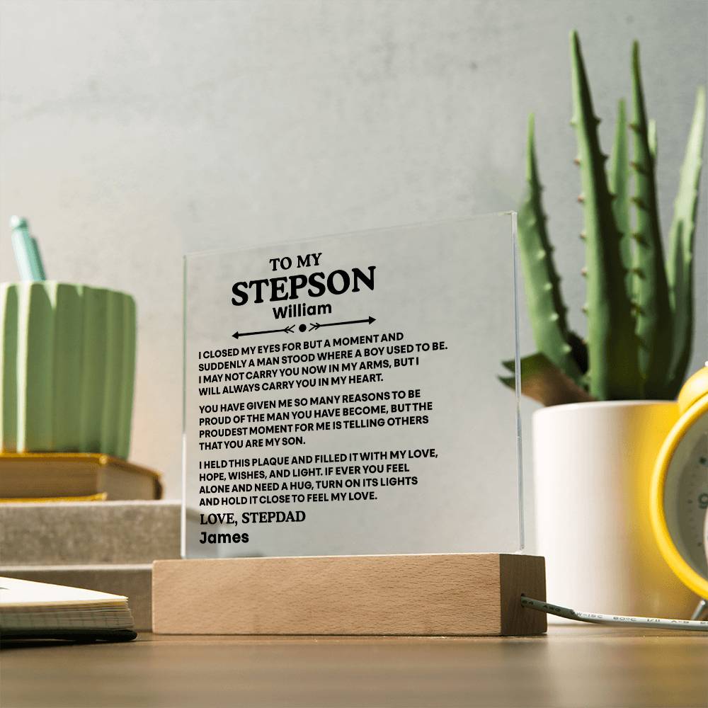 personalized son keepsake from stepdad
