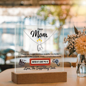 Funny Mom Necklace Gift, Mothers Day Gift from Kids, Dear Mom Jewelry, Heart Pendant Gift for Mom, Movie Theme Mom Gift, Unique Mom Gift