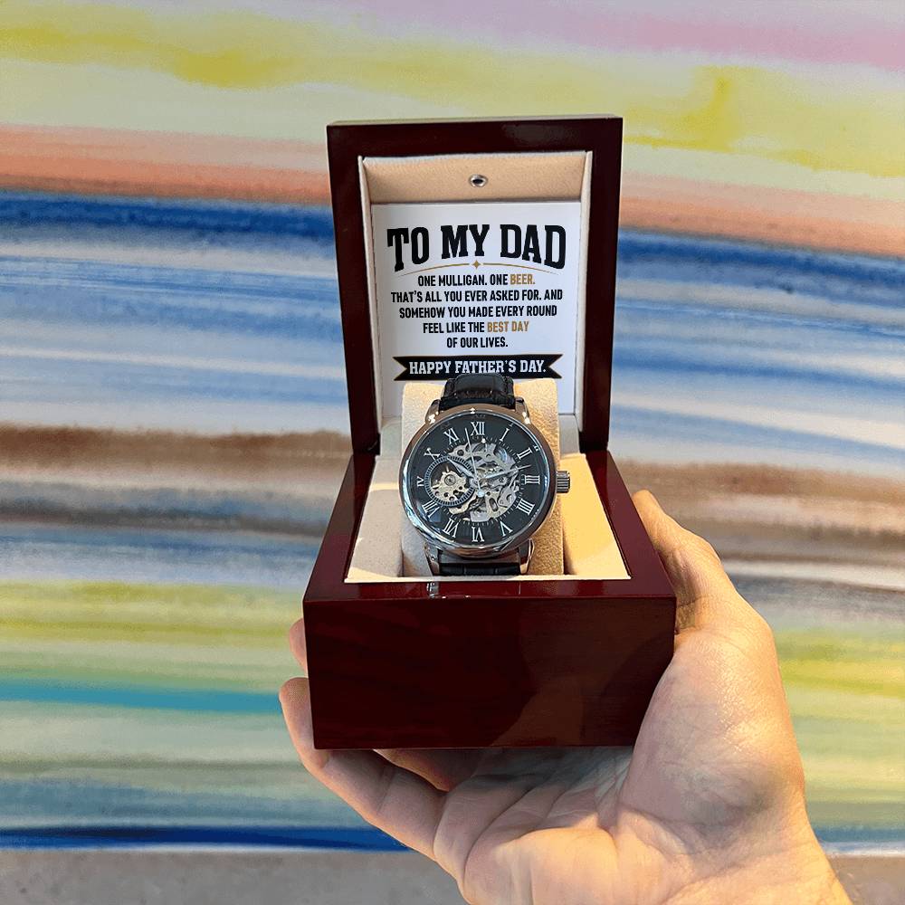to my dad watch funny golf mulligan beer fathers day