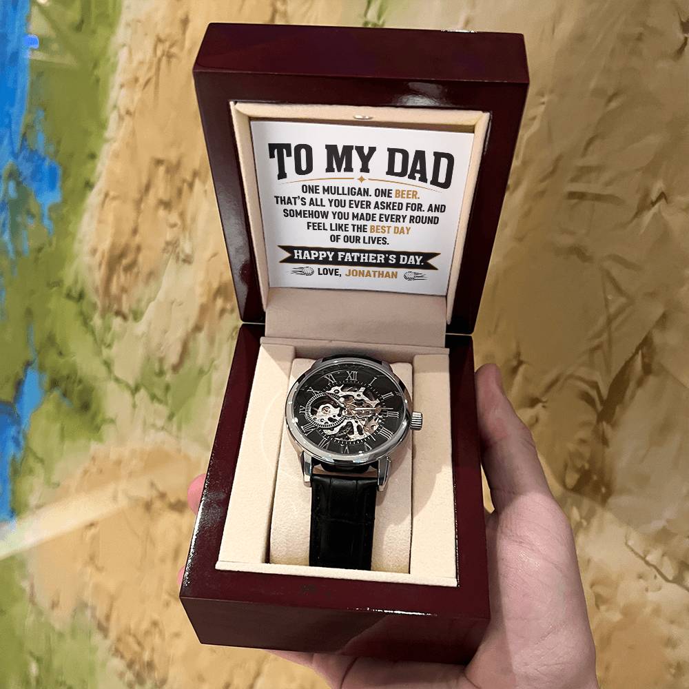 to my dad watch funny golf mulligan beer fathers day
