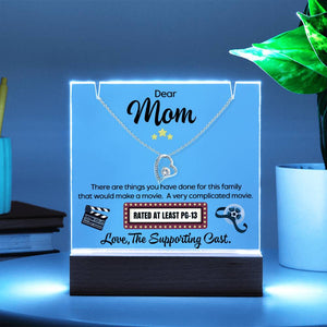 Funny Mom Necklace Gift, Mothers Day Gift from Kids, Dear Mom Jewelry, Heart Pendant Gift for Mom, Movie Theme Mom Gift, Unique Mom Gift