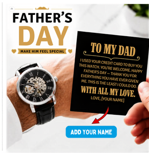 Funny Father's Day Gift for Dad from Daughter - I Used Your Credit Card Watch