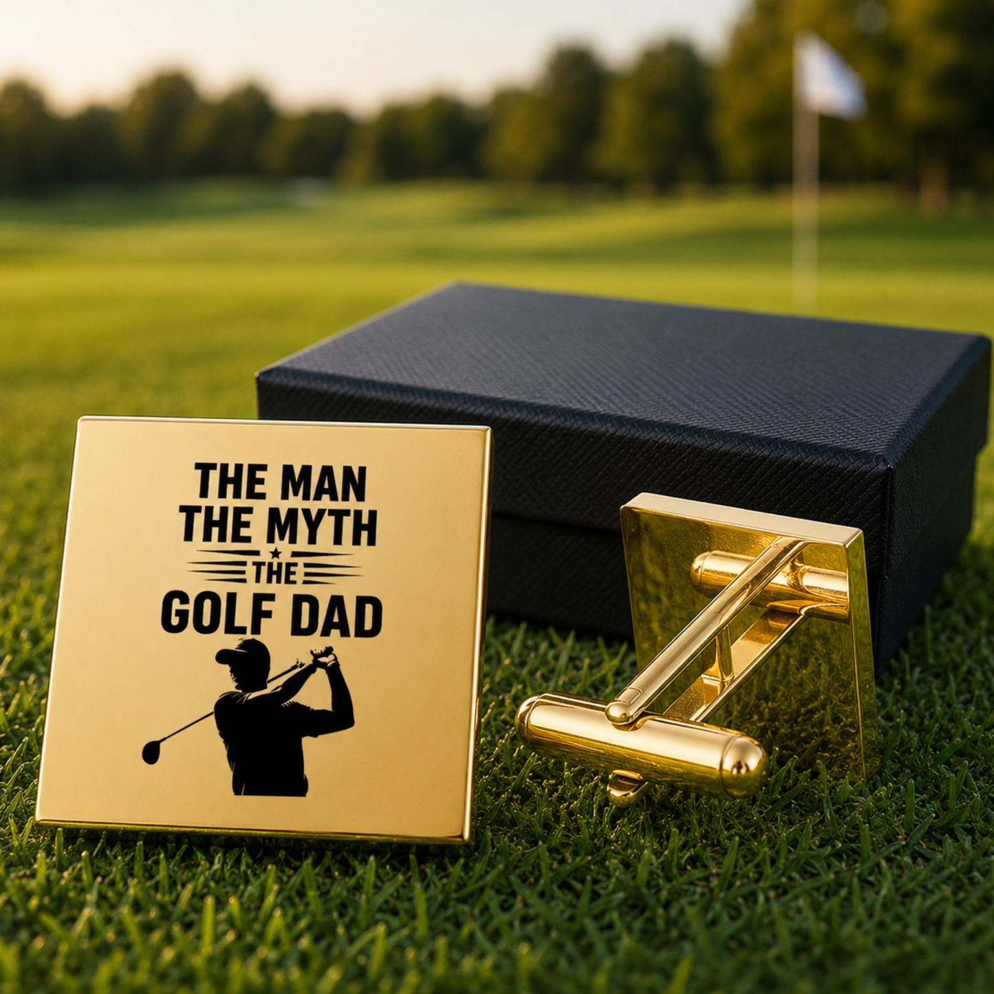 Golf Dad Cufflinks – The Man The Myth The Golf Dad Square Stainless Steel Cufflinks Gift for Father