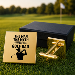 Golf Dad Cufflinks – The Man The Myth The Golf Dad Square Stainless Steel Cufflinks Gift for Father